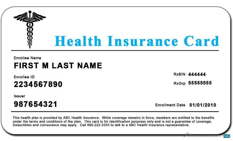 Download USA ABC health insurance card of health insurance Photoshop template